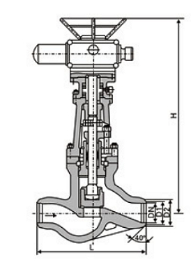 電動焊接截止閥結(jié)構(gòu)圖