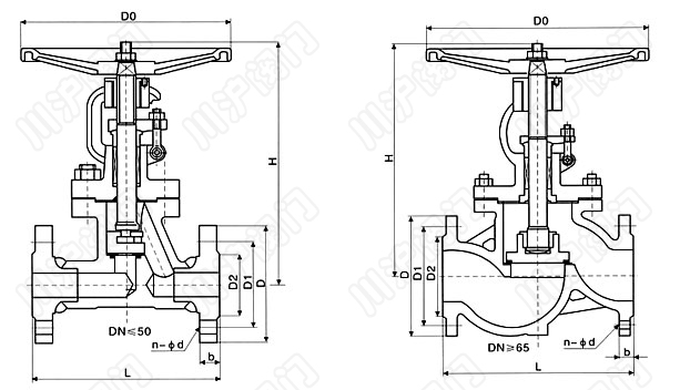 J41H、J41Y、J41W 美標(biāo)截止閥 結(jié)構(gòu)圖