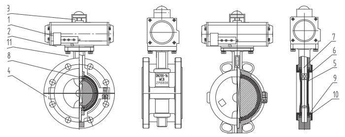 氣動襯氟法蘭蝶閥