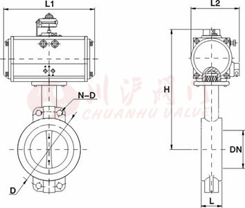 氣動開關(guān)蝶閥結(jié)構(gòu)圖