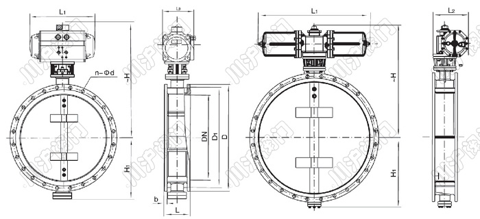 碳鋼氣動(dòng)通風(fēng)蝶閥-圖紙