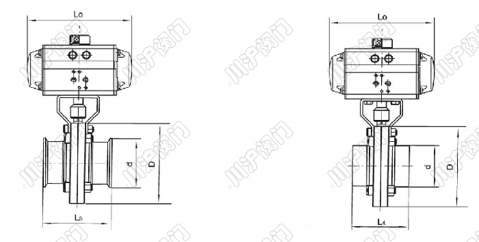 氣動衛(wèi)生級蝶閥結(jié)構(gòu)圖