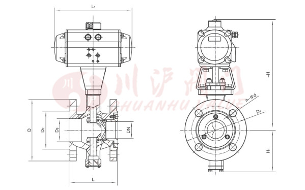 氣動V型球閥結(jié)構(gòu)圖