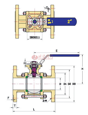 三片式高平臺(tái)球閥結(jié)構(gòu)圖
